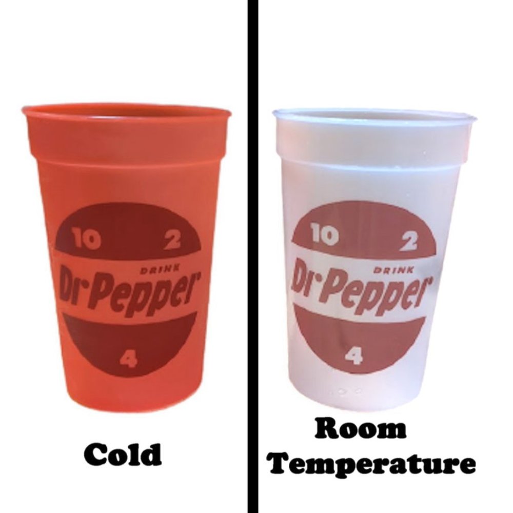 Set of 4 promo color changing Doctor Dr. Pepper 17 ounce Mood Cups